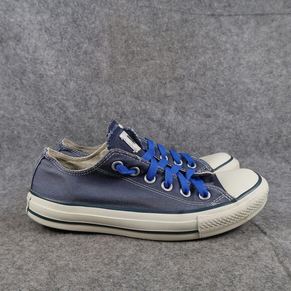 Converse Shoes Womens 7 Casual Sneakers All Star Low Lace Up Trainer Canvas Blue - Picture 1 of 13